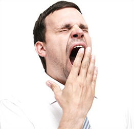 Man yawning